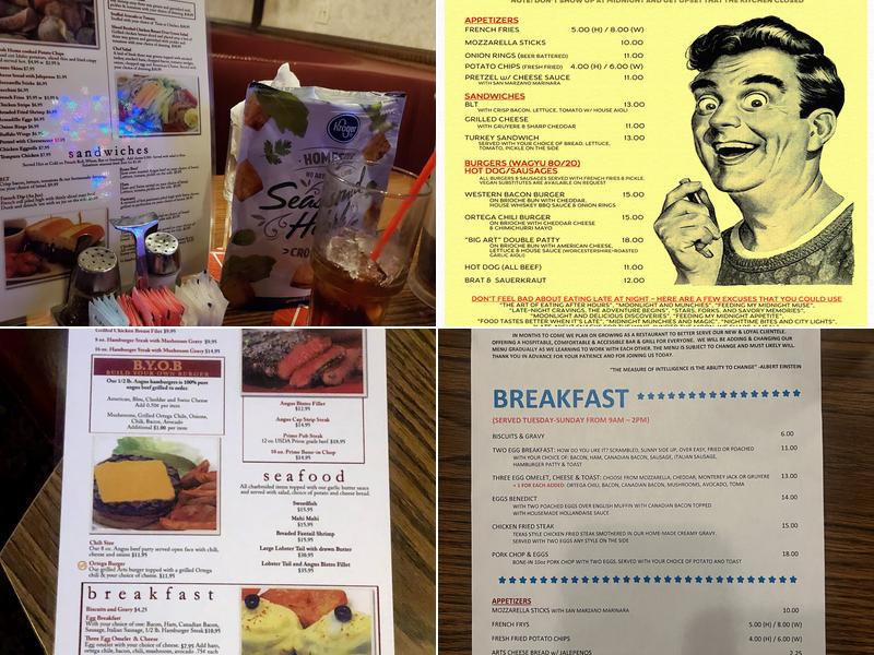 Art's Bar & Grill Menu