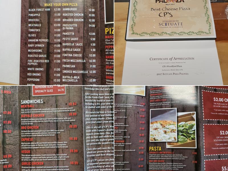 CP's Woodfired Pizza Menu