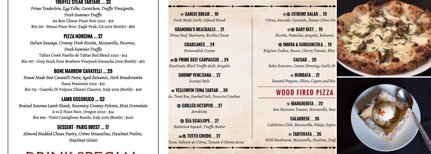 Citrone Menu