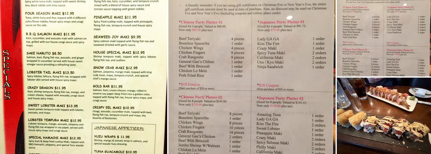 Sushi Joy Menu