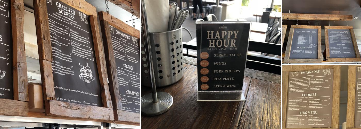 Bushfire Kitchen - Temecula Menu