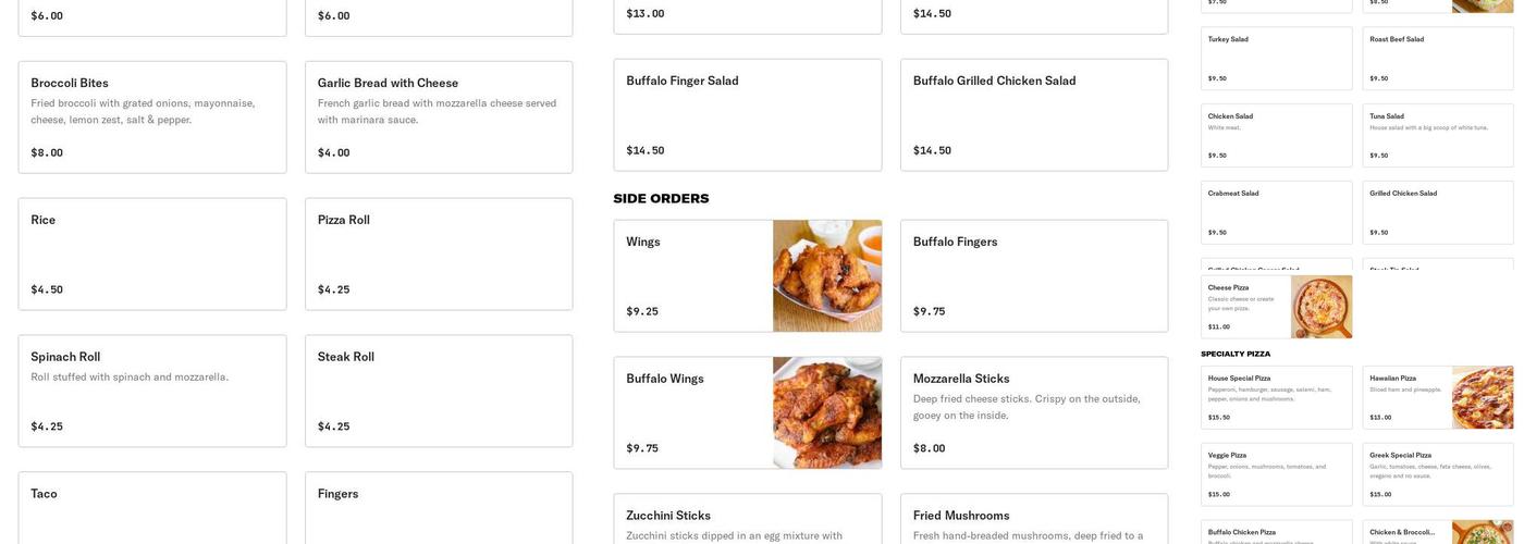 Alamo Roast Beef & Seafood Menu