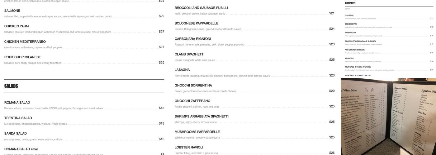 Real Italian Gusto Menu