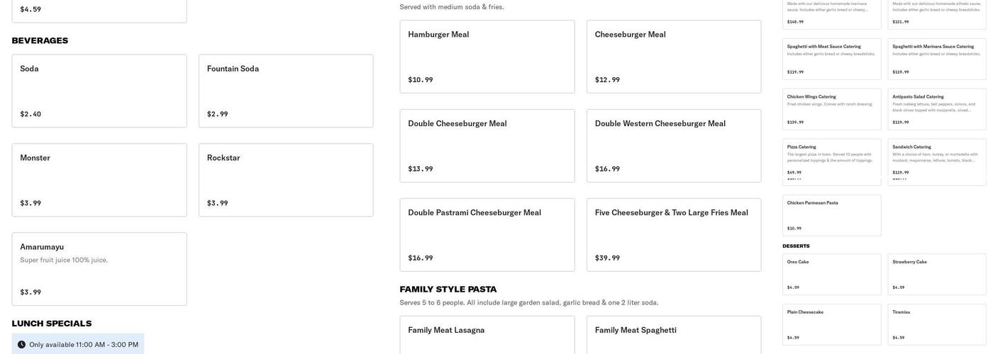 Antonious Pizza Menu