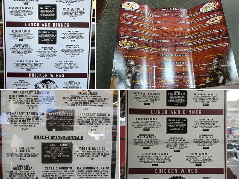 Sonora Grill Menu