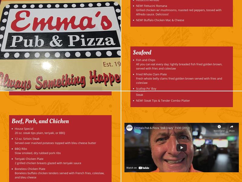 Emma's Pub & Pizza Menu
