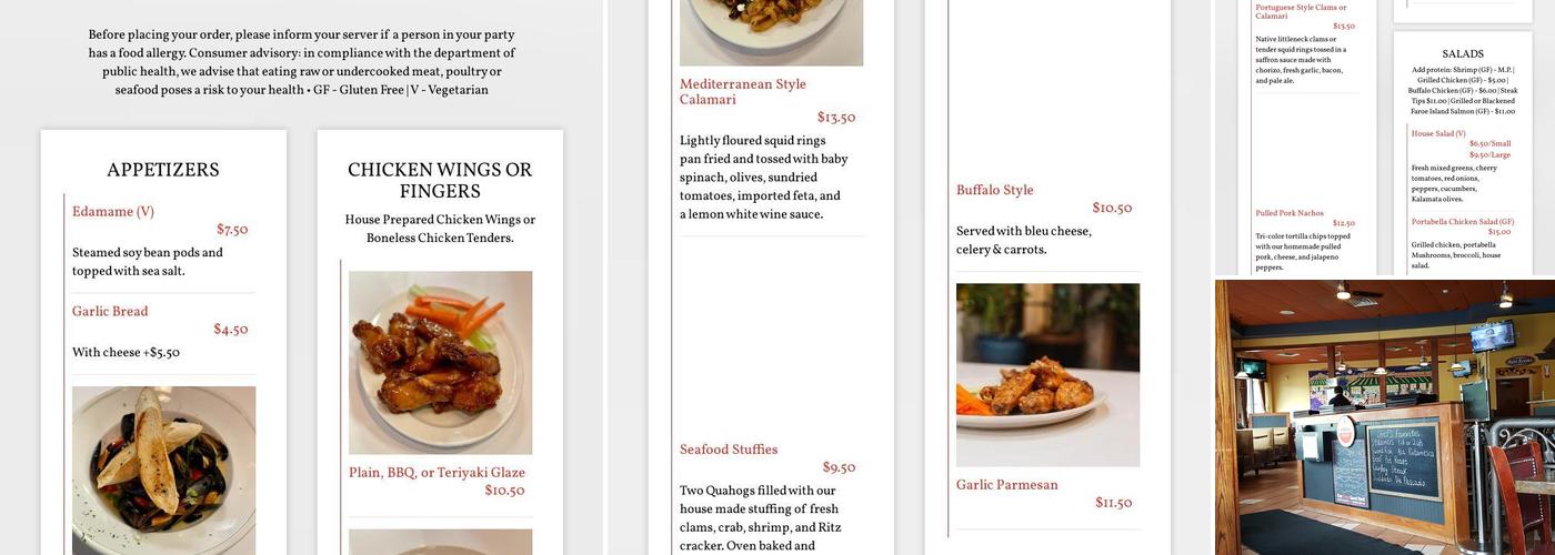 Briggs Corner Grill and Pizzeria Menu