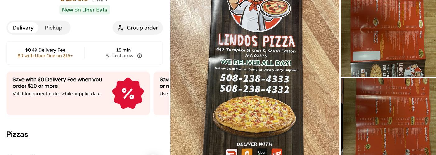 Lindos Pizza Menu
