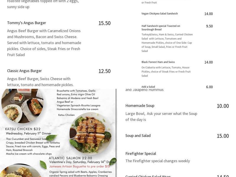 Tommy's Kitchen Menu