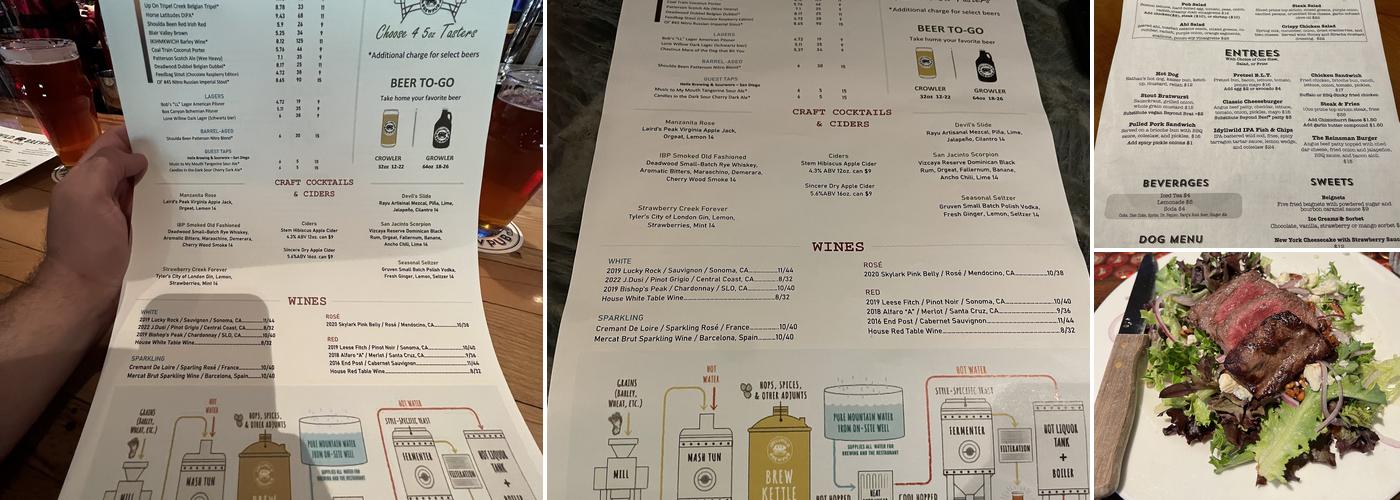 Idyllwild Brewpub Menu