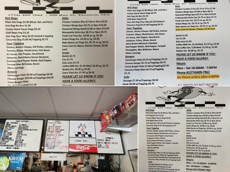 Mr G's Hot Dog Connection Menu