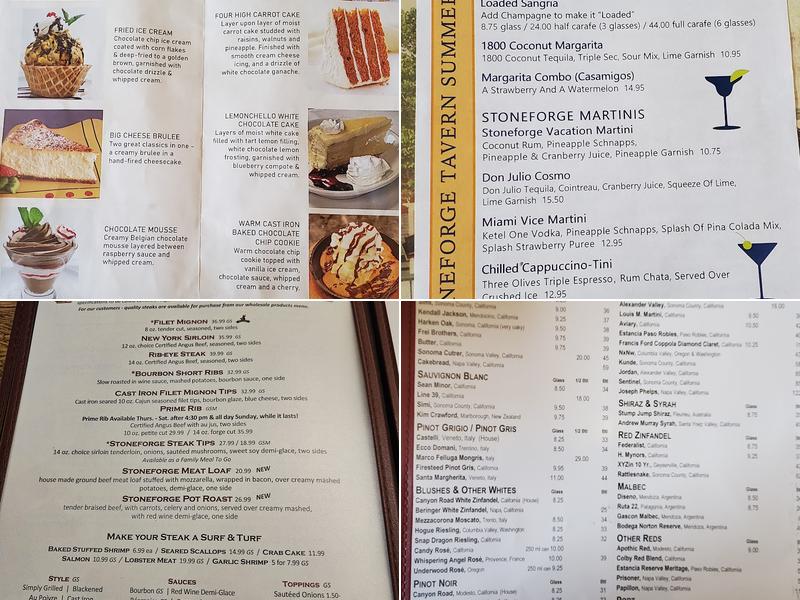 Stoneforge Tavern & Publick House Menu