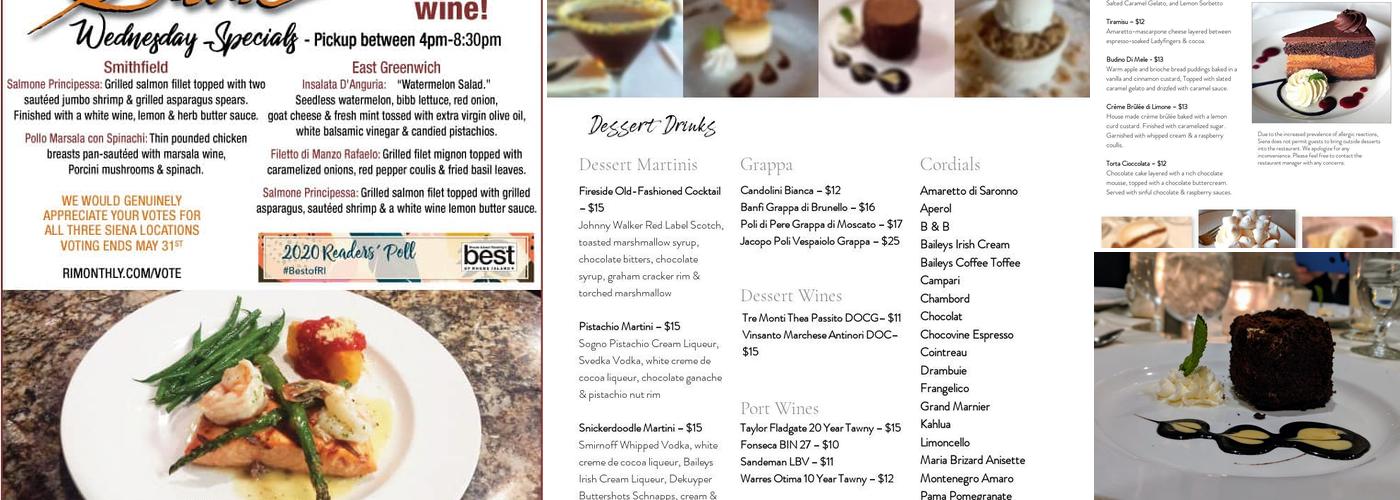 Siena Menu