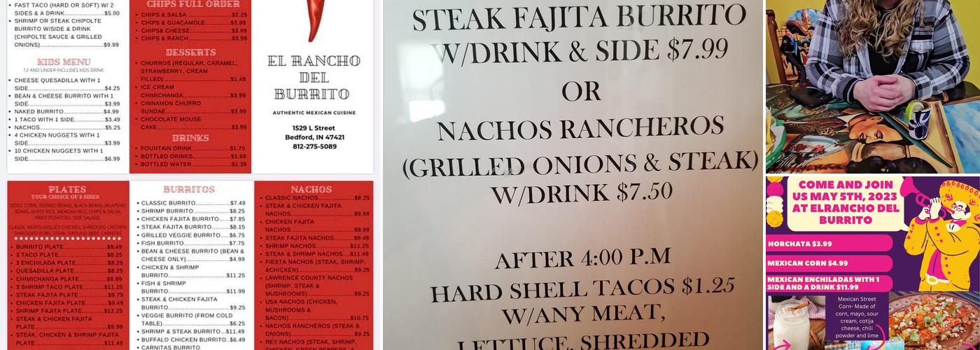 El Rancho Del Burrito Menu