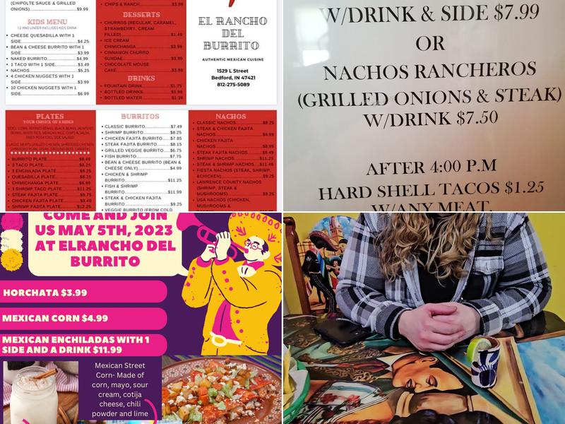 El Rancho Del Burrito Menu