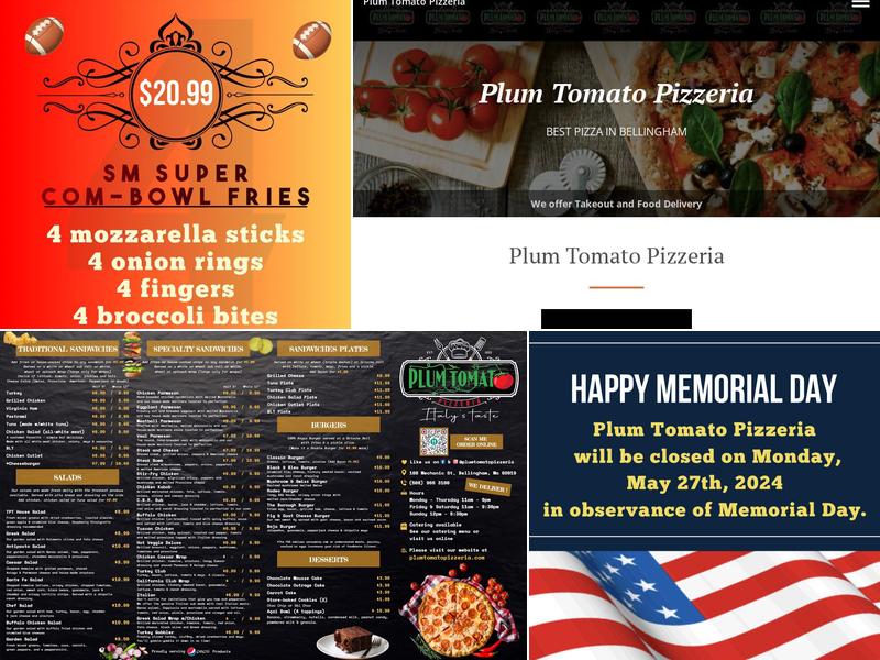 Plum Tomato Pizzeria Menu