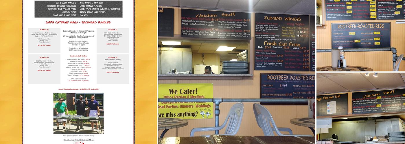 Joff's Backyard Grill Menu