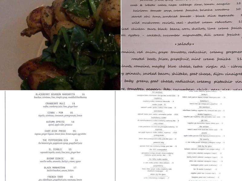 Food 101 Bar & Bistro Menu