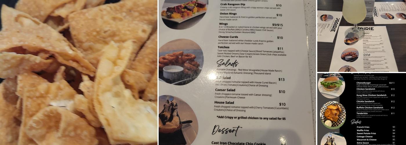Prairie Patio & Grill Menu