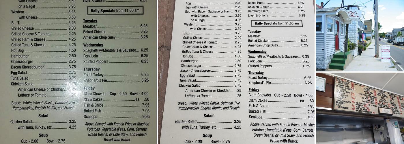 Peg's Diner Menu