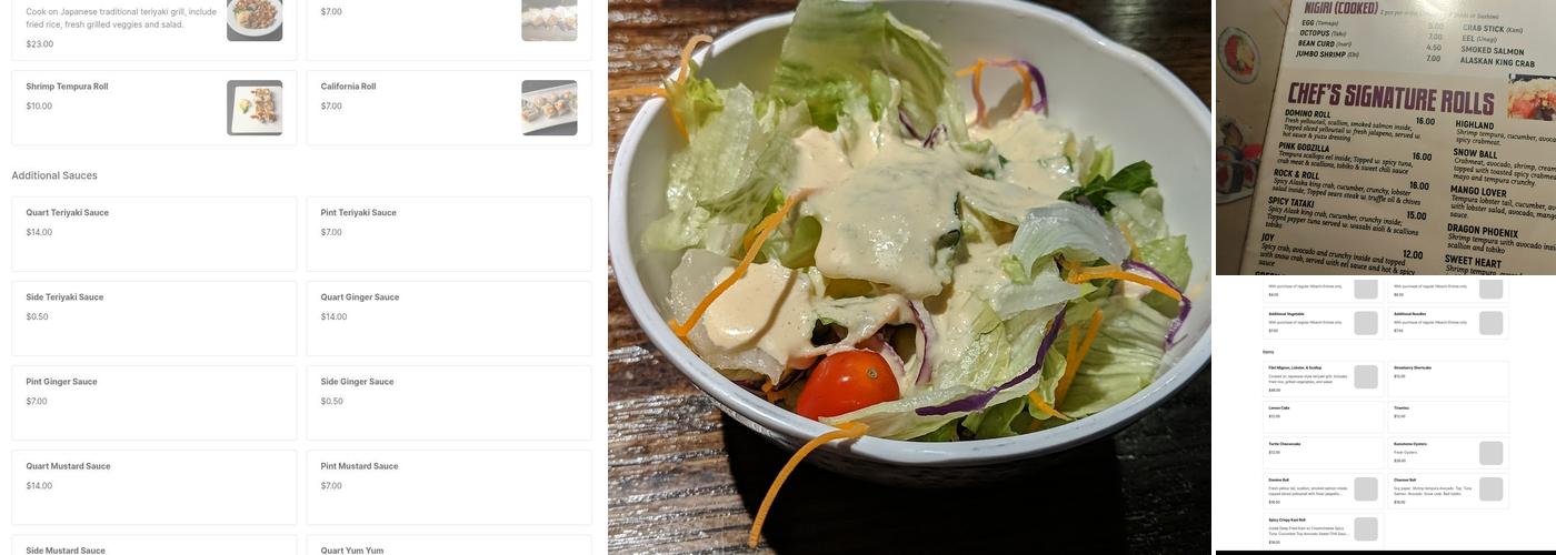 Sumo Japanese Steakhouse MA Menu