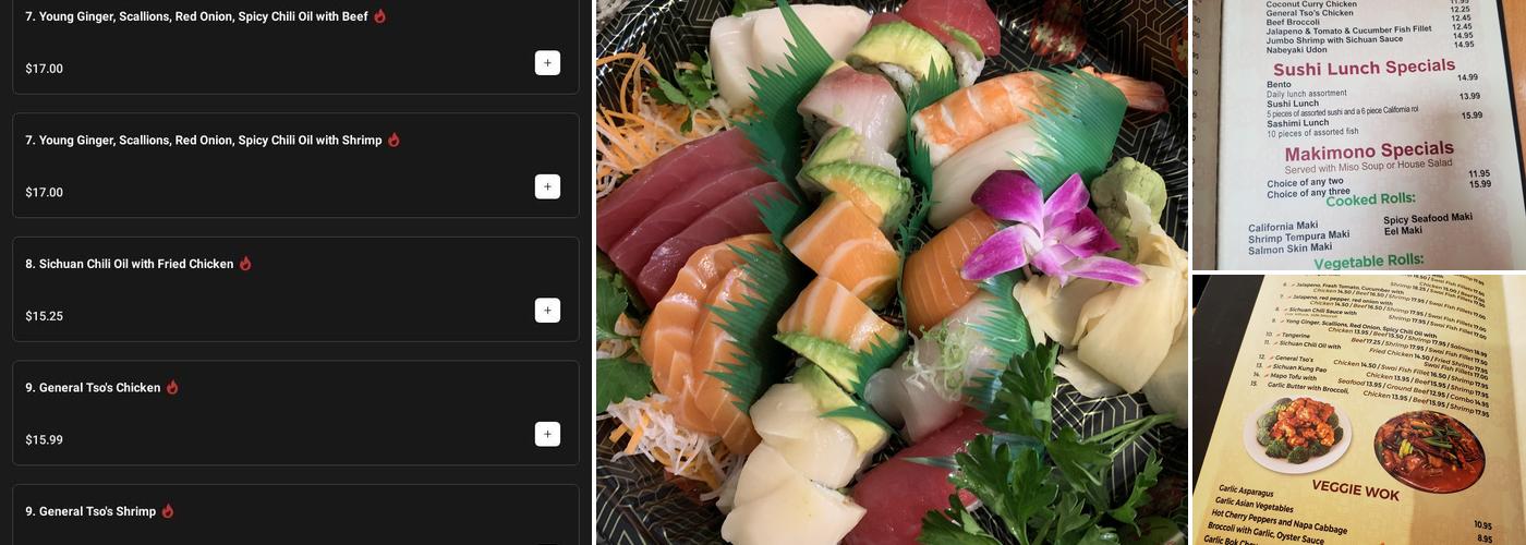 Ko Sushi and Grill Menu