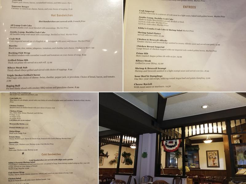 Kibby's Restaurant And Lounge Menu