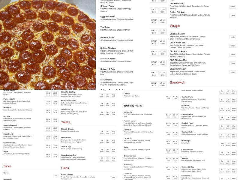 IN & OUT PIZZA AND GRILL Menu