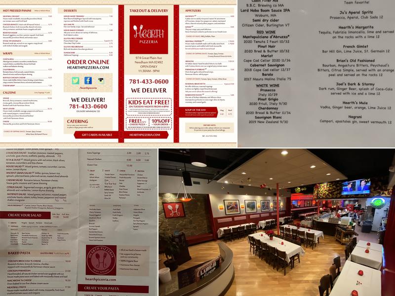 Hearth Pizzeria Menu