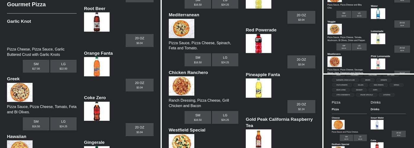 Dedham House of Pizza Menu