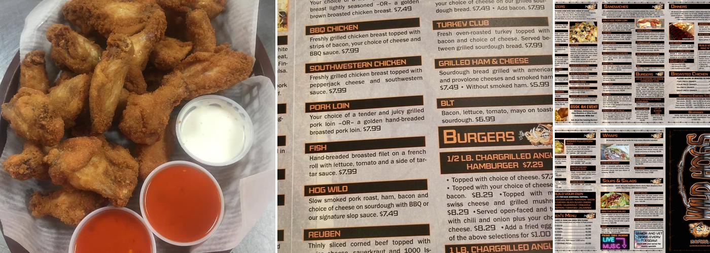Wild Hogs Saloon & Eatery Menu