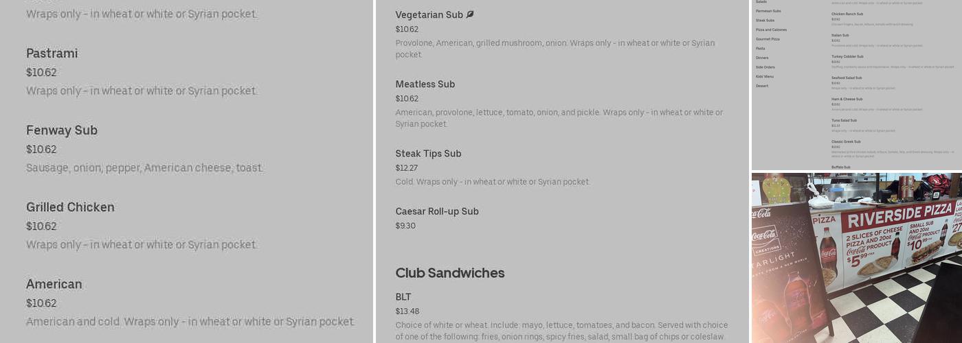 Riverside Pizza Menu