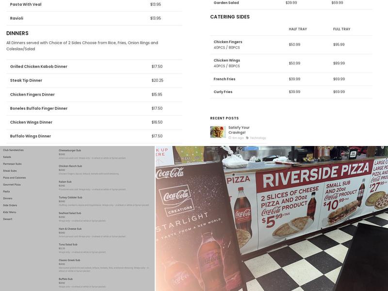 Riverside Pizza Menu