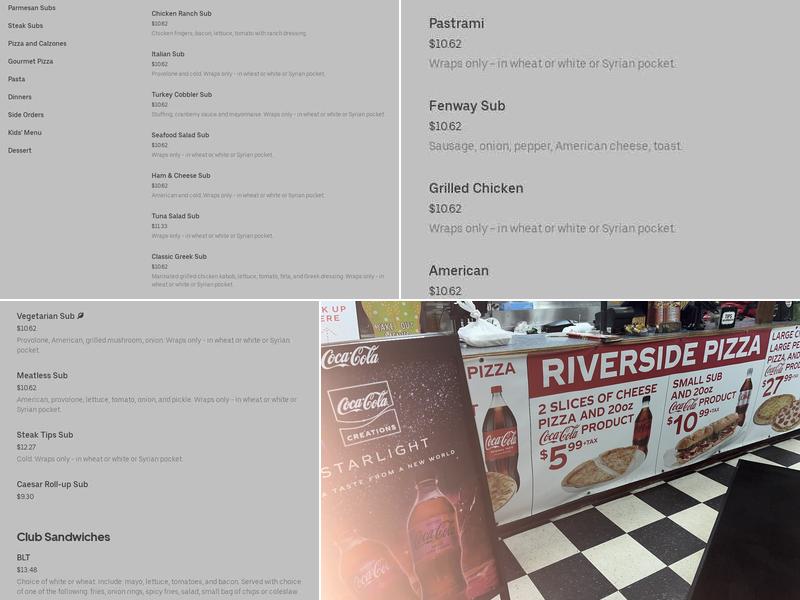 Riverside Pizza Menu