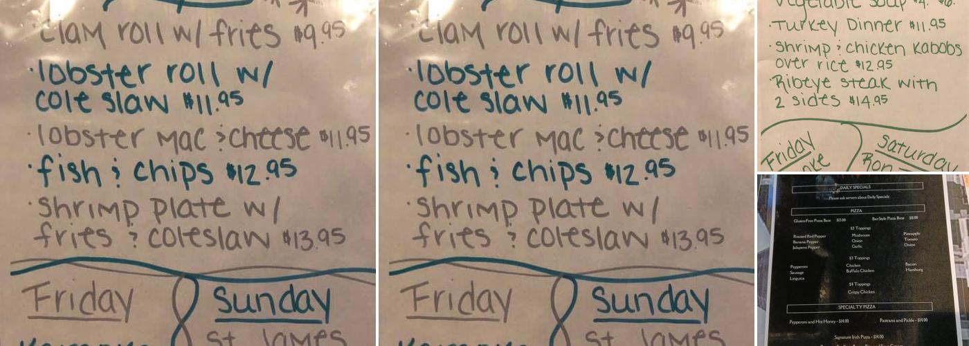 Red Rose Irish Pub Menu