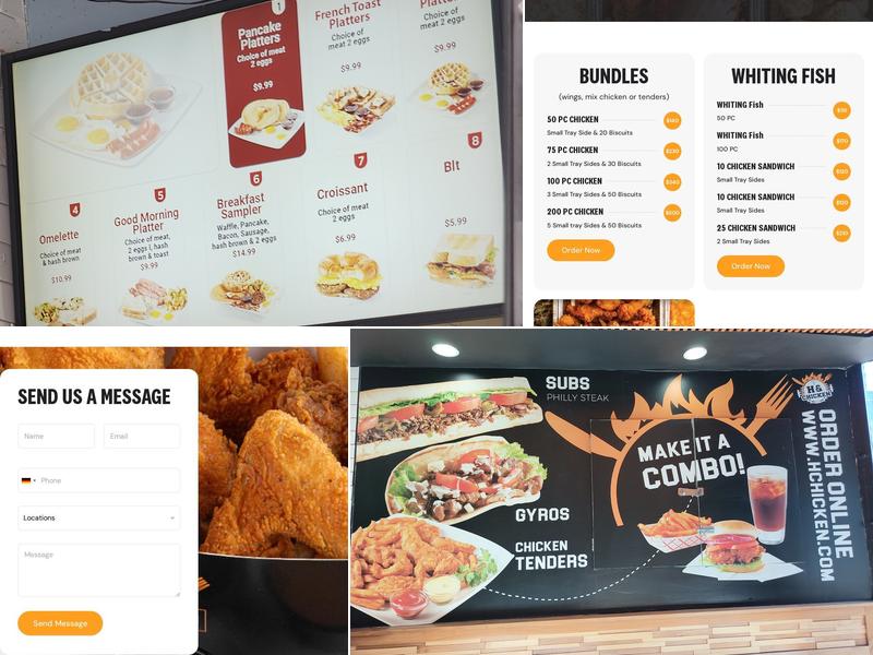H & Chicken Menu
