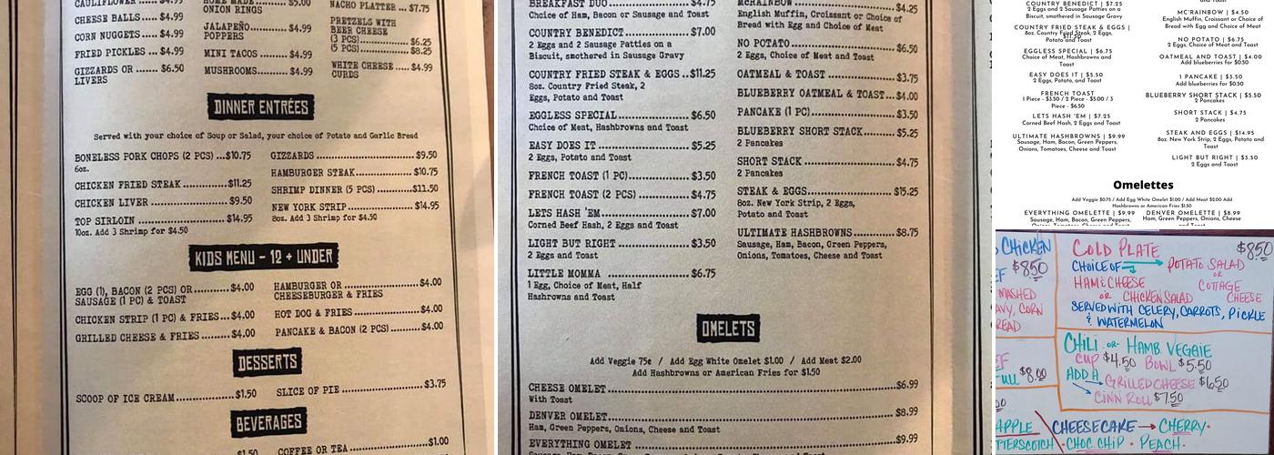 Rainbow Cafe Menu