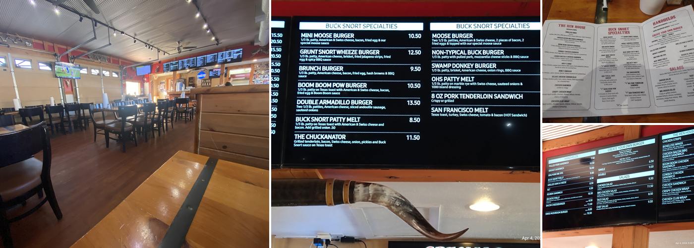 Buck Snort Menu