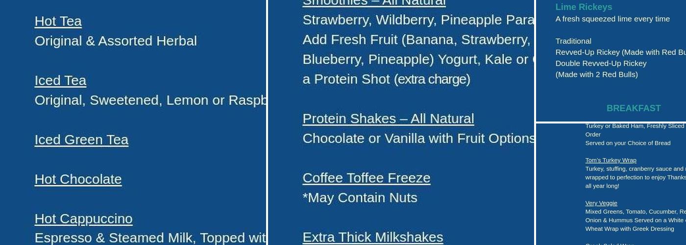 The Everyday Cafe Menu