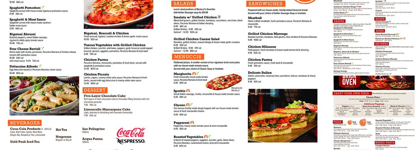 Bertucci's Italian Restaurant Menu