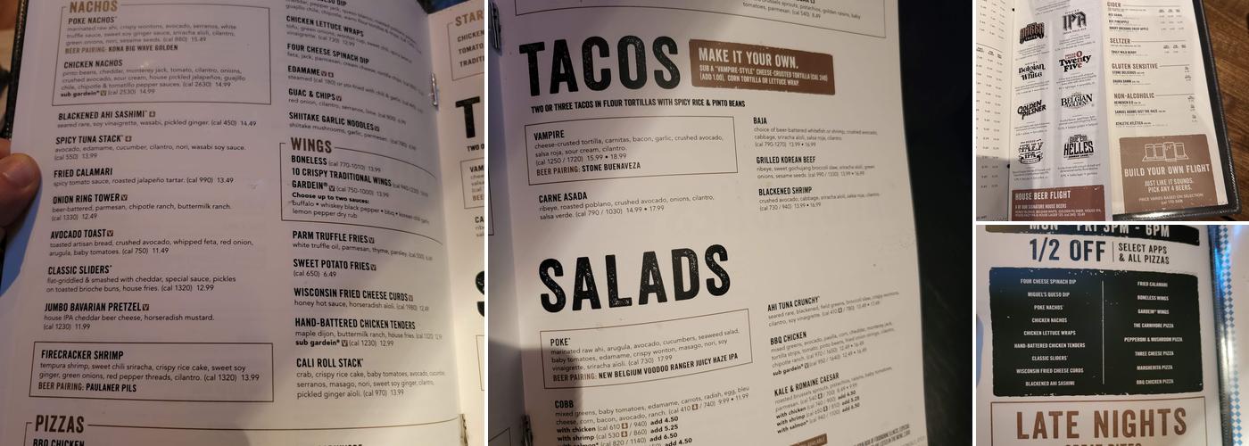 Yard House Menu