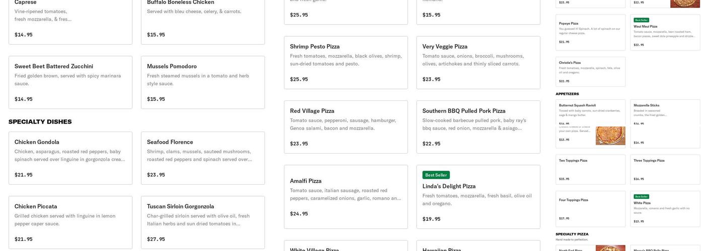 Cannolis Menu