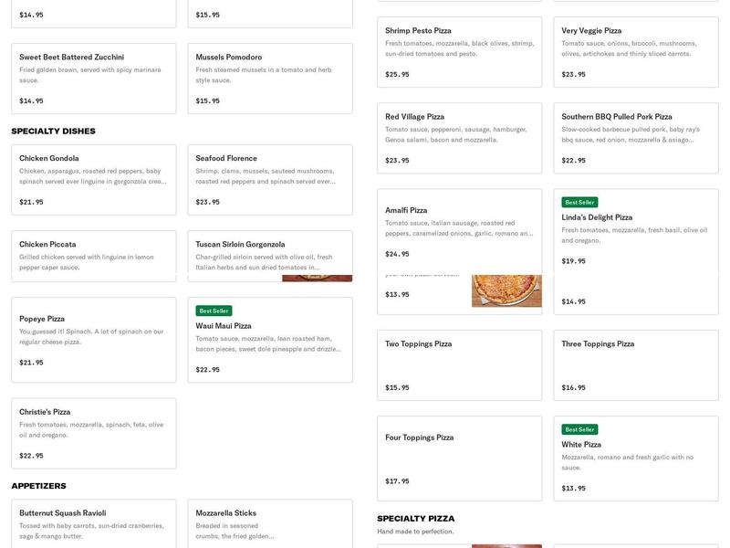 Cannolis Menu