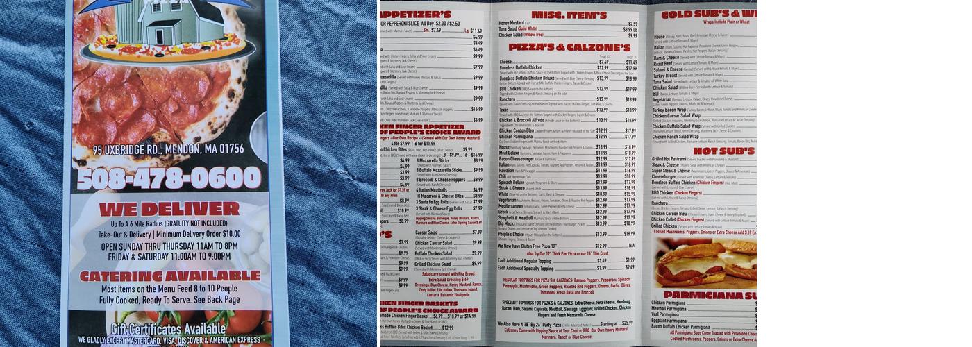 Hide-A-Way Pizza Menu