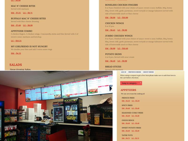Central Pizza Menu