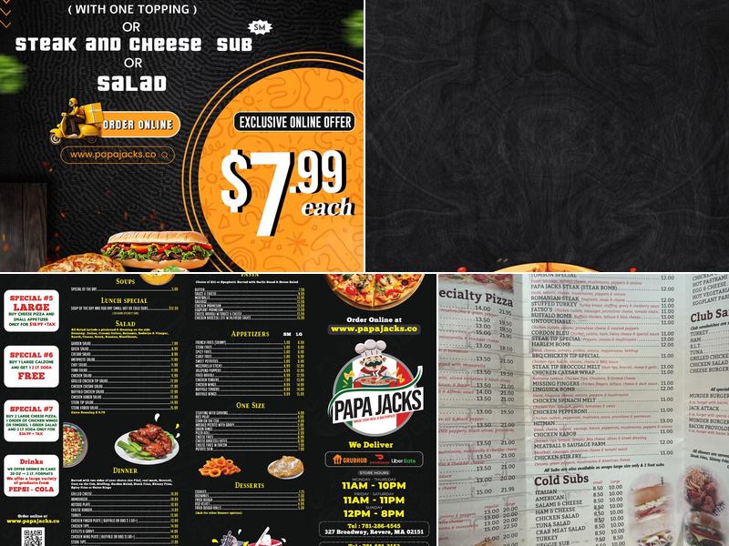 Papa Jacks Menu