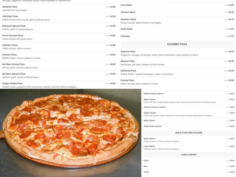Supreme Pizza Menu