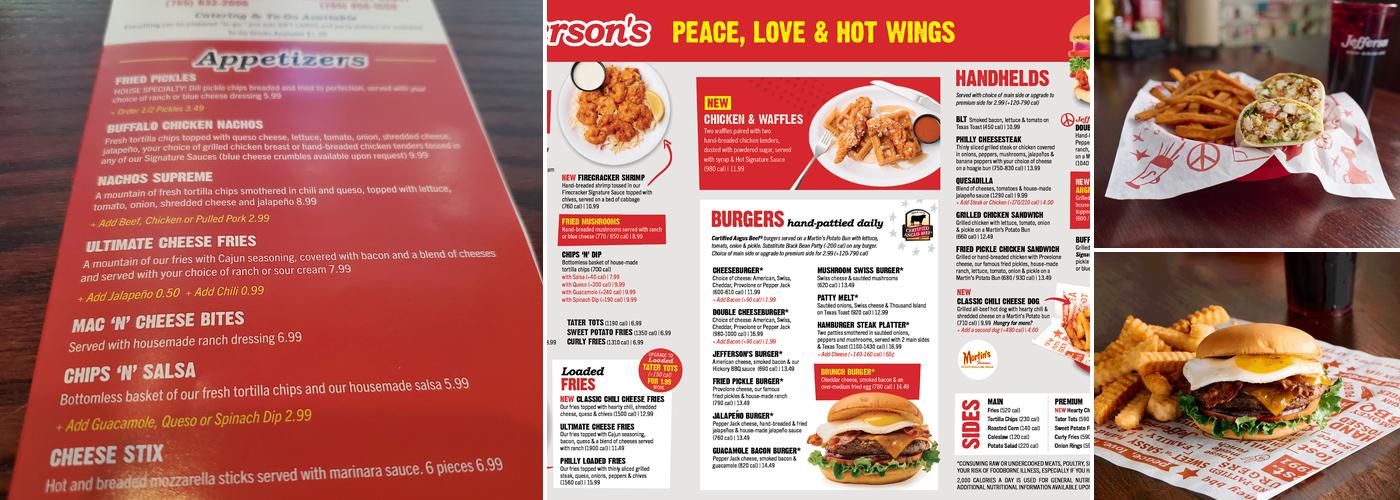 Jefferson's Menu