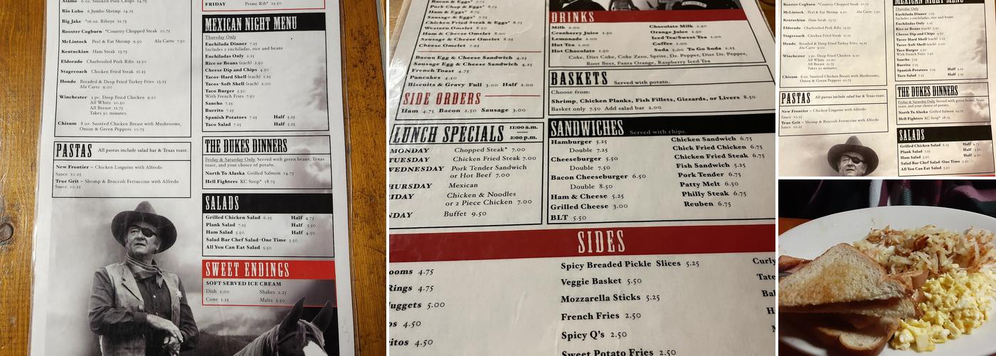 Four corners steakhouse and lounge Menu