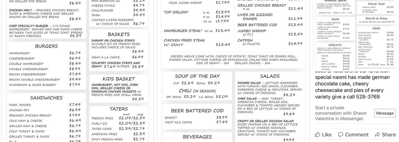 Marilynn's Place Menu